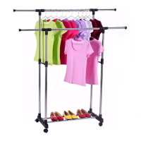 Double Pole Cloth Rack ( Stainless Steel )